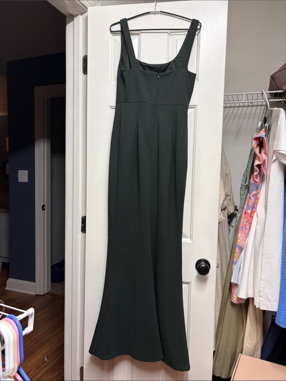 BHLDN Dark Green Square-Neck bridesmaid Dress - Picture 3 of 5